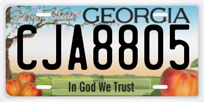 GA license plate CJA8805
