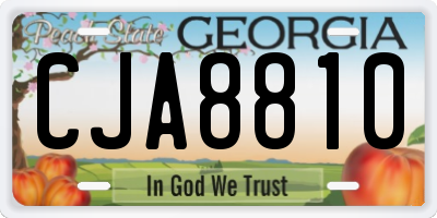 GA license plate CJA8810