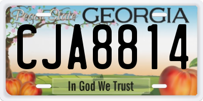 GA license plate CJA8814