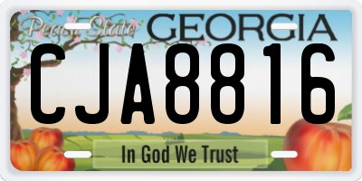 GA license plate CJA8816