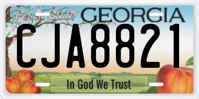 GA license plate CJA8821