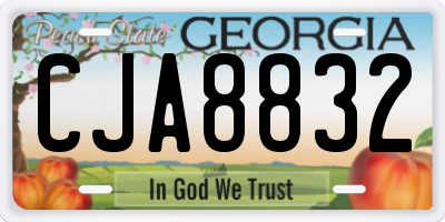 GA license plate CJA8832