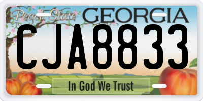 GA license plate CJA8833