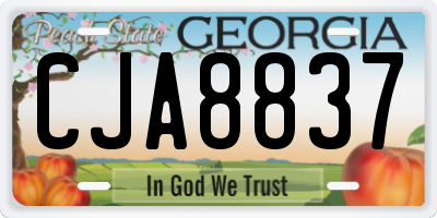 GA license plate CJA8837