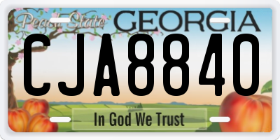 GA license plate CJA8840