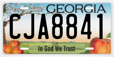 GA license plate CJA8841