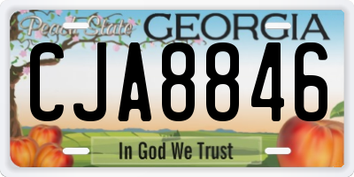 GA license plate CJA8846