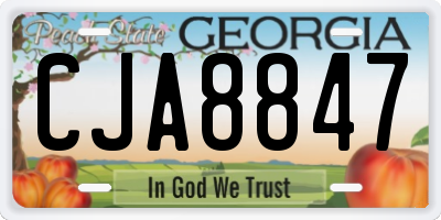 GA license plate CJA8847