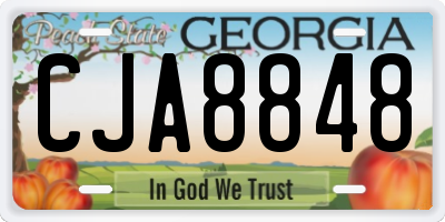 GA license plate CJA8848