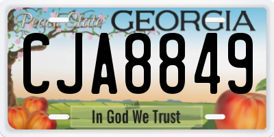 GA license plate CJA8849