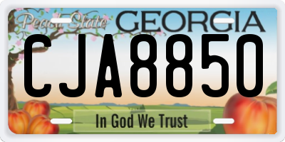 GA license plate CJA8850