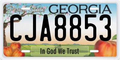 GA license plate CJA8853