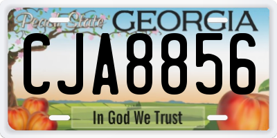 GA license plate CJA8856