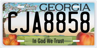 GA license plate CJA8858