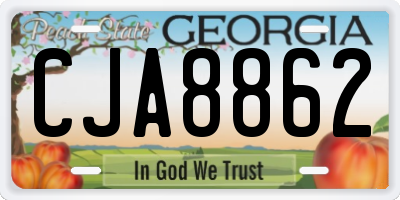 GA license plate CJA8862