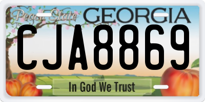 GA license plate CJA8869