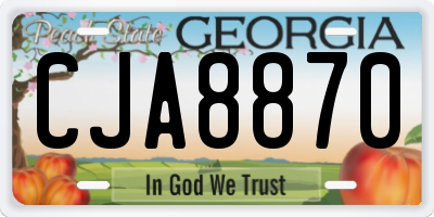 GA license plate CJA8870