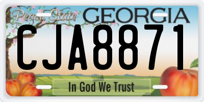 GA license plate CJA8871