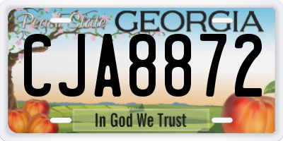 GA license plate CJA8872