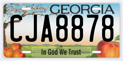 GA license plate CJA8878