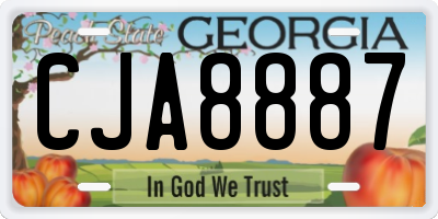 GA license plate CJA8887