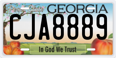 GA license plate CJA8889