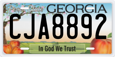 GA license plate CJA8892