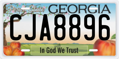 GA license plate CJA8896