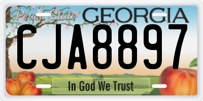 GA license plate CJA8897