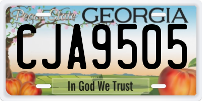 GA license plate CJA9505