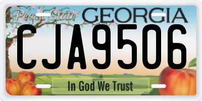 GA license plate CJA9506