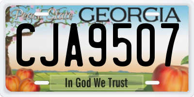 GA license plate CJA9507