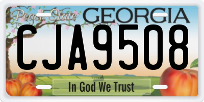 GA license plate CJA9508