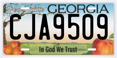 GA license plate CJA9509