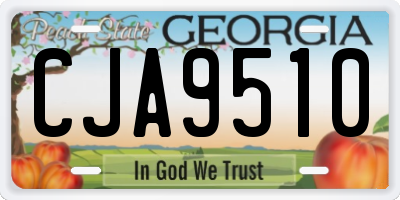 GA license plate CJA9510