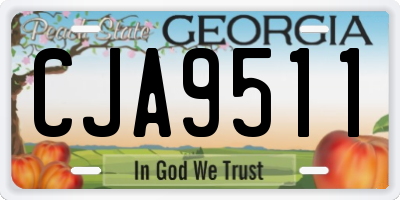 GA license plate CJA9511