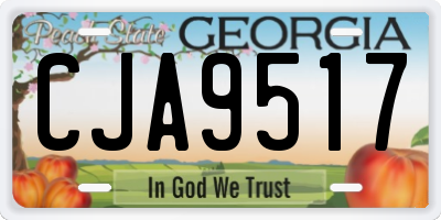 GA license plate CJA9517