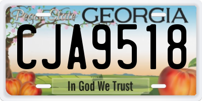 GA license plate CJA9518