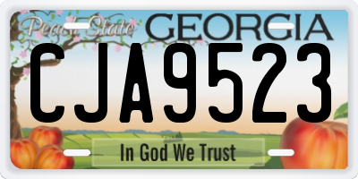 GA license plate CJA9523