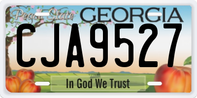 GA license plate CJA9527