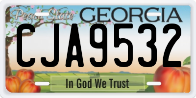 GA license plate CJA9532