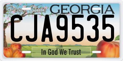 GA license plate CJA9535