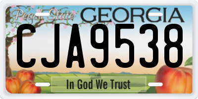 GA license plate CJA9538