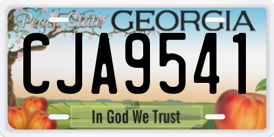 GA license plate CJA9541