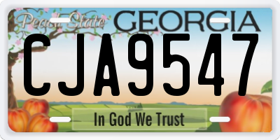 GA license plate CJA9547