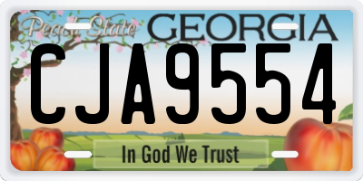 GA license plate CJA9554