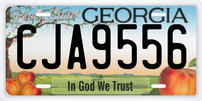 GA license plate CJA9556