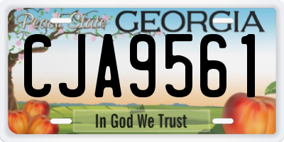GA license plate CJA9561