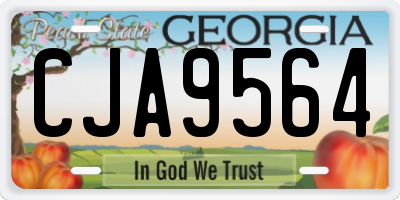 GA license plate CJA9564