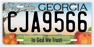 GA license plate CJA9566